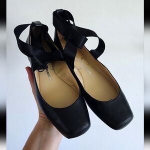 Jessica Simpson Mandayss Ballet Flats Women's Pull-On Criss-Cross Shoes 8.5